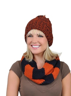 Комплект шапка и снуд женский Venera 9901203 оранжевый, терракотовый