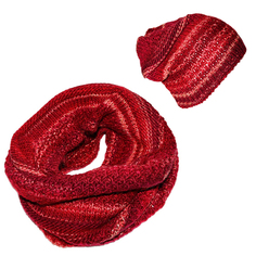 Комплект шапка и снуд женский Venera 9905887 красный, бордовый