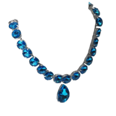 Колье "Драгоценность" капля, цвет голубой в серебре Queen Fair