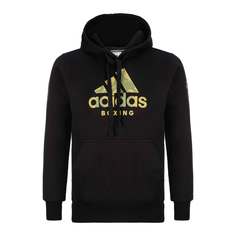 Толстовка с капюшоном (Худи) Hoody Badge of Sport Boxing черно-золотая (размер L) Adidas