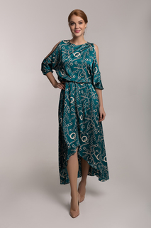Платье женское Петербургский Швейный Дом 1396-5 зеленое 50 RU