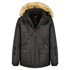 Парка мужская Geographical Norway WW6472H-GN, со съёмным капюшоном, черный, 2XL