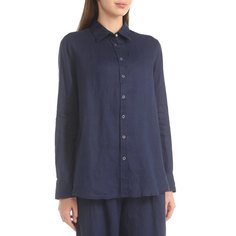 Рубашка женская Maison David ML2109 синяя 2XS