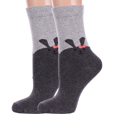 Комплект носков женских Hobby Line 2-Нжа6198-12 серых 36-40, 2 пары