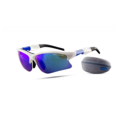 Спортивные солнцезащитные очки унисекс Noname Wolf Racing Glases белые/синие