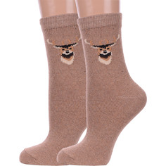 Комплект носков женских Hobby Line 2-Нжа6201-06 коричневых 36-40, 2 пары
