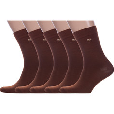 Комплект носков мужских Hobby Line 5-Нм061-03 коричневых 39-44, 5 пар