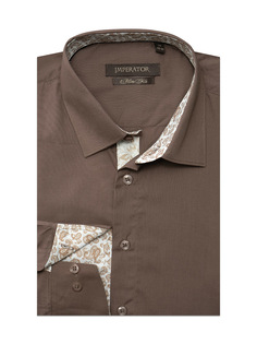 Рубашка мужская Maestro Cappuccino-33 коричневая 40/178-186