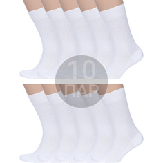 Комплект носков мужских Rusocks 10-М3-11946 белых 29, 10 пар