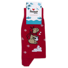 Носки унисекс St. Friday Socks Капибара с какао красные 42-46