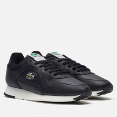 Мужские кроссовки Lacoste Linetrack Leather чёрный, размер 42.5 EU