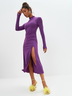 Платье женское Molecula с разрезами фиолетовое S