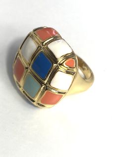 Кольцо из бижутерного сплава р.19 FLORENTO К-30, эмаль