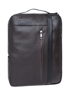 Сумка-рюкзак мужская Franchesco Mariscotti Amato коричневая/черная, 28х38х13 см