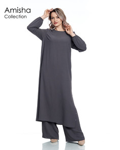 Костюм мусульманский женский Amisha Collection МаликаСингапур2 серый 50 RU
