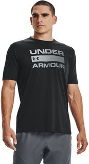 Футболка мужская Under Armour UA TEAM ISSUE WORDMARK SS Black / / Rhino Gray черная XS