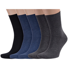 Комплект носков мужских Rusocks 5-М-245 черных; синих; серых 27-29