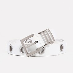 Ремень женский 9720676 белый, 100х2 см No Brand