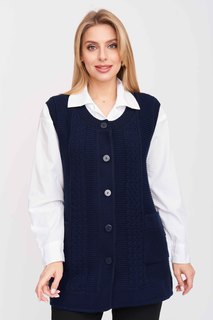 Жилет женский Злата Стиль 2-628 синий 48 RU