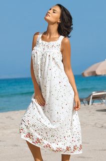 Платье домашнее женское Mia-Mia 16318 Daisy белое 2XL