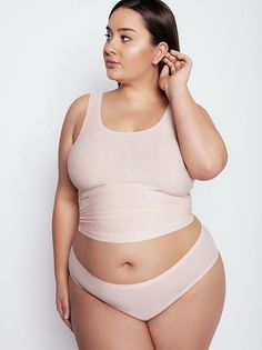 Трусы женские Julimex Flexi-One Plus Size бежевые XL/4XL