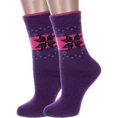 Комплект носков женских Hobby Line 2-Нжамв6005 фиолетовых 36-40, 2 пары
