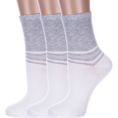 Комплект носков женских Hobby Line 3-Нжх334-5 серый; белый 36-40, 3 пары