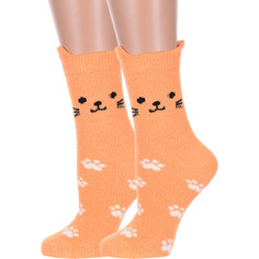 Комплект носков женских Hobby Line 2-Нжмп2244-13-3 оранжевых 36-40, 2 пары