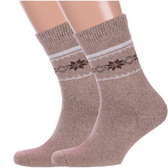 Комплект носков мужских Hobby Line 2-Нмвмв6365 коричневых 39-44, 2 пары