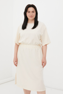 Платье женское Finn Flare FSC13038B белое 5XL