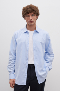 Рубашка мужская Finn Flare FAD210112 голубая 2XL