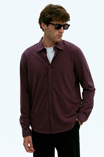 Рубашка мужская Finn Flare BAS-20080 фиолетовая XL