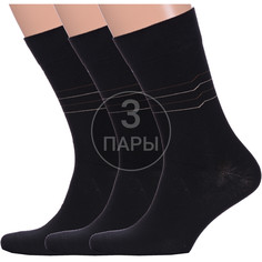 Комплект носков мужских Para Socks 3-M2D18 черных 25-27, 3 пары