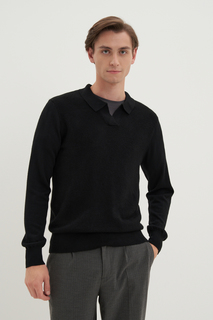 Пуловер мужской Finn Flare FWD21112 черный 2XL