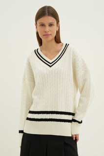 Пуловер женский Finn Flare FWD11100 бежевый XL