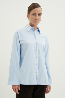 Рубашка женская Finn Flare FWD11093 голубая XL