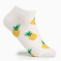Носки женские NoBrand Ананасики белые 36-40