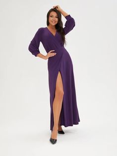 Платье женское Vera Nova 0-232 фиолетовое 50 RU