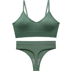 Комплект белья женский рубчик зеленый 44-48 RU No Brand