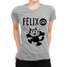 Футболка женская DS Apparel Кот Феликс 9899027-1 серая 2XL