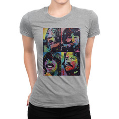 Футболка женская DS Apparel The Beatles 9898913-1 серая 2XL