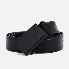 Ремень мужской 9711463 чёрный, 120х3,5 см No Brand