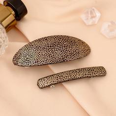 Заколка-автомат женская Выбражулька 4593287 золотистая, коричневая