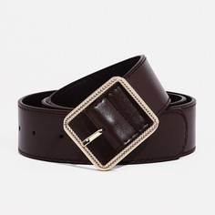 Ремень женский 9720662 коричневый, 100х4 см No Brand
