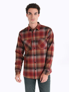 Рубашка мужская Colins CL1064922_Q1.V1 коричневая 2XL