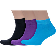 Комплект носков мужских Носкофф 3-АС62 черный; фиолетовый; голубой 23-25