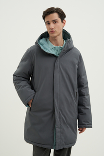 Пуховик-пальто мужской Finn-Flare FWD21024 серый L