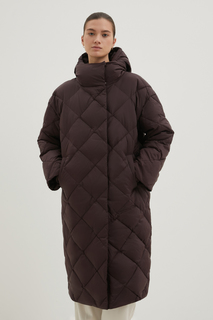 Пуховик-пальто женский Finn-Flare FWD11030 коричневый XS