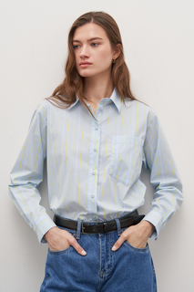 Рубашка женская Finn Flare FAD110220 голубая XS