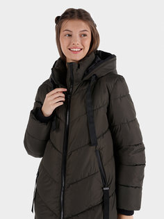 Пальто женское Colins CL1065793_Q1.V1 зеленое L